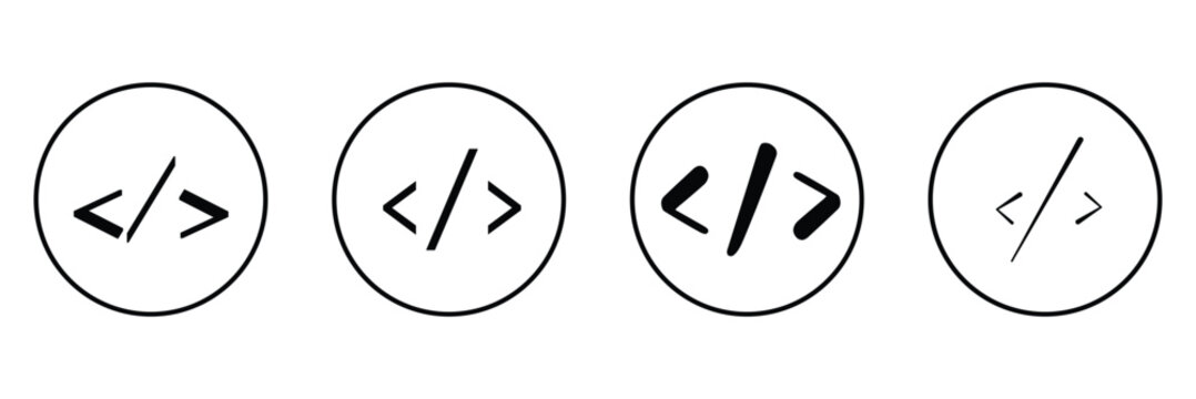 Code icon. Code html signs. Program coding icons. Coding sign. Stock vector&nbsp;illustration.&nbsp;EPS&nbsp;10&nbsp;.