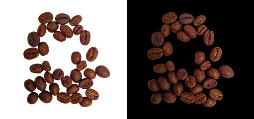 coffee beans on white background