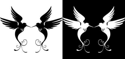 black and white bird icon