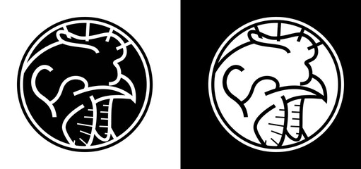 icon chicken,roster,black and white