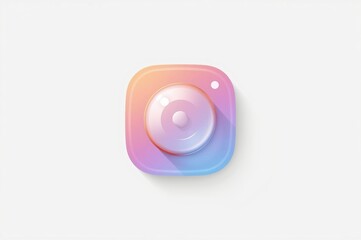 Pastel camera app icon, white background