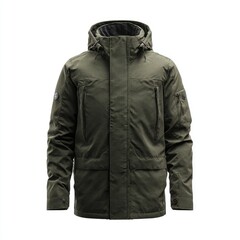 Olive green hooded parka jacket