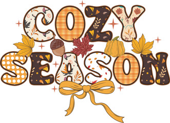 Cozy Season pumpkin Fall Sublimation T shirt Design