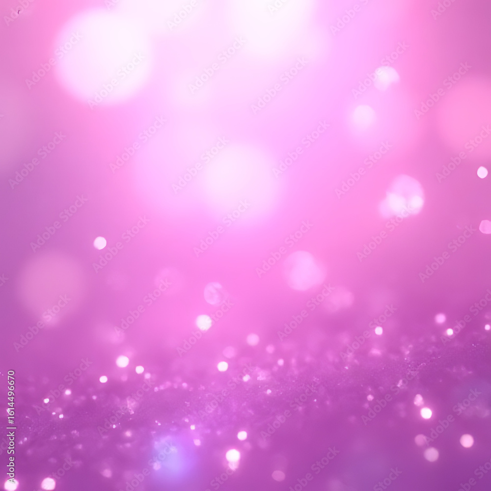 Poster abstract pink background with bokeh effect and sparkling glitter particles creating a dreamy and rom