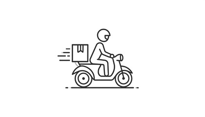 Delivery person on scooter