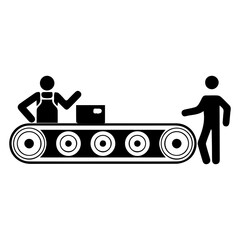 Worker icon on conveyor