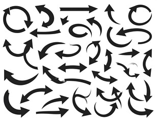 Collection of various arrows in different directions and styles