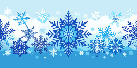blue christmas background with snowflakes