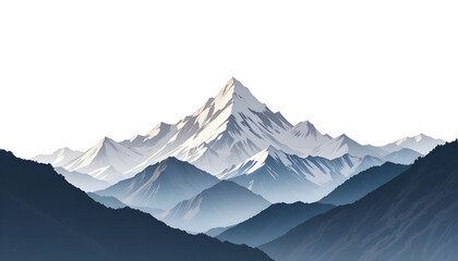 Serene Mountain Landscape with Snow-capped Peaks. Peaceful, natural, and majestic scenery for travel, outdoor themes, and calm backgrounds.