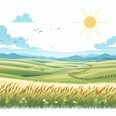 Obraz premium meadow vector illustration