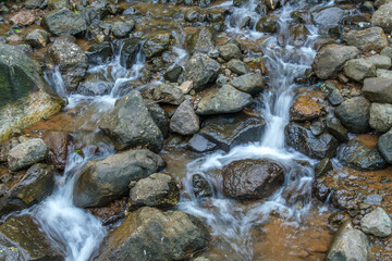 A waterfall during the monsoons near Pune India. Monsoon is the annual rainy season in India from June to September.