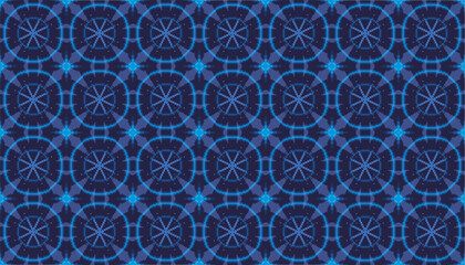Deep Blue Light and Circles shaped glass, Pixel Art Pattern Background