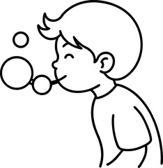 Kid Blowing Bubbles Outdoor Activity