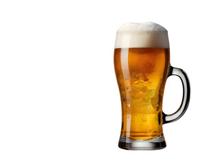 Watercolor illustration of beer glass with foam.