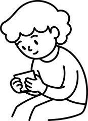 Kid Playing Memory Card Game Clipart