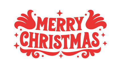 Merry Christmas text typography design
