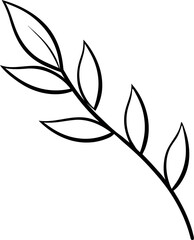 Leafy Branch Nature Element Clipart