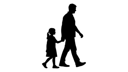 Silhouette of a family people.