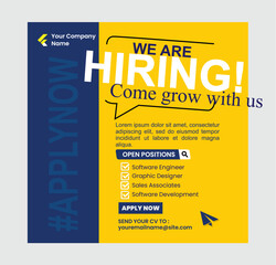 We are hiring job media social post template