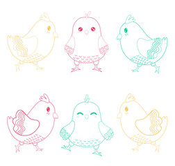 Pastel Chicks Background, Cute Chick Illustration
