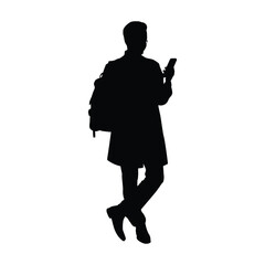 Stylish Man with Backpack & Smartphone - Modern Connection & Urban Lifestyle