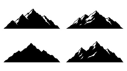 Set of mountain silhouettes.