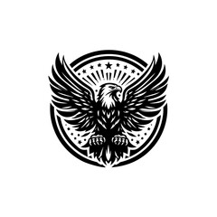Majestic Eagle Emblem with Wings Spread Wide.