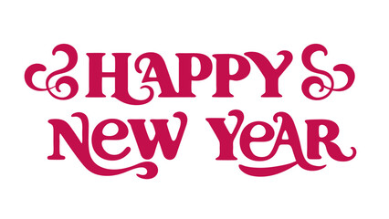 Happy New Year typography lettering design