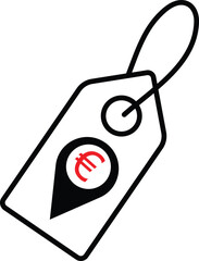 Euro Price Tag Location Icon.