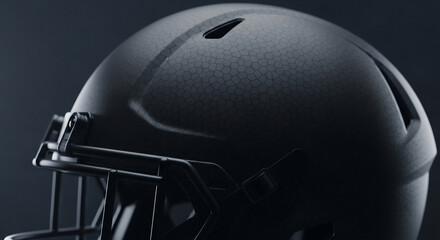 Sleek Matte Black American Football Helmet with Textured Finish