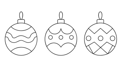 Christmas vector christmas ball line art style vector