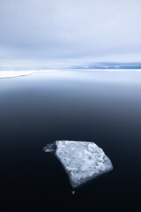 Floating ice on the ocean with cloud reflection in the arctic of Svalbard, Norway  © Reto Ammann