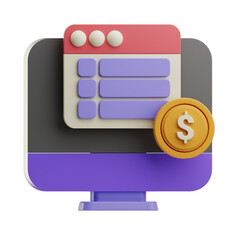 Financial Dashboard Icon with Dollar Coin
