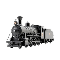Naklejka premium A detailed rendering of a vintage steam locomotive.