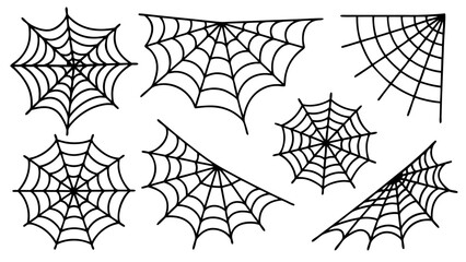 Obraz premium Halloween spider web isolated on transparent background