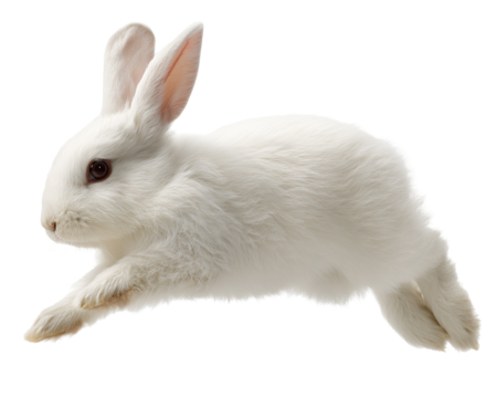 white rabbit isolated on white