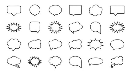 Fototapeta premium Set of Hand Drawn Speech Bubbles on tranparent background