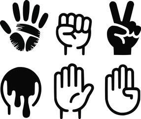 set of hand icons