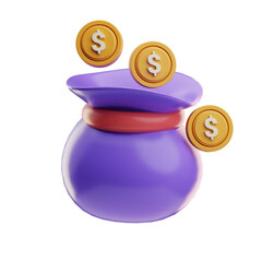Piggy Bank with Coins