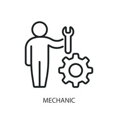 Mechanic thin line vector icons.