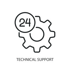 Technical support thin line vector icons.