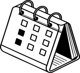 Clean 2D Calendar Vector Logo