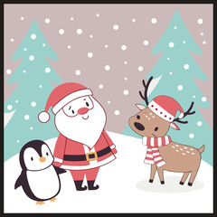 Several lovely hand-drawn christmas characters