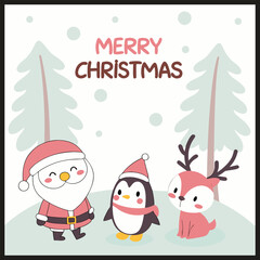 Several lovely hand-drawn christmas characters