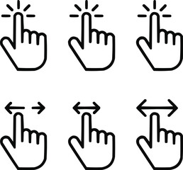 set of hand icons