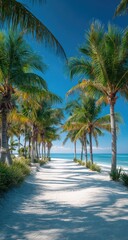 Tropical walkway leading to a beautiful beach