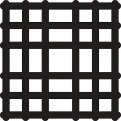 Black grid pattern with square and rectangular shapes, creating an abstract design vector