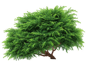 Green bush dense foliage isolated on transparency background natural shrub vibrant leaves outdoor plant lush greenery landscape element garden decoration fresh nature