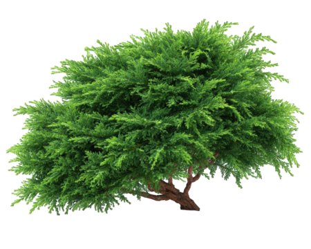 Green bush dense foliage isolated on transparency background natural shrub vibrant leaves outdoor plant lush greenery landscape element garden decoration fresh nature