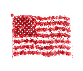 red and white knitted fabric